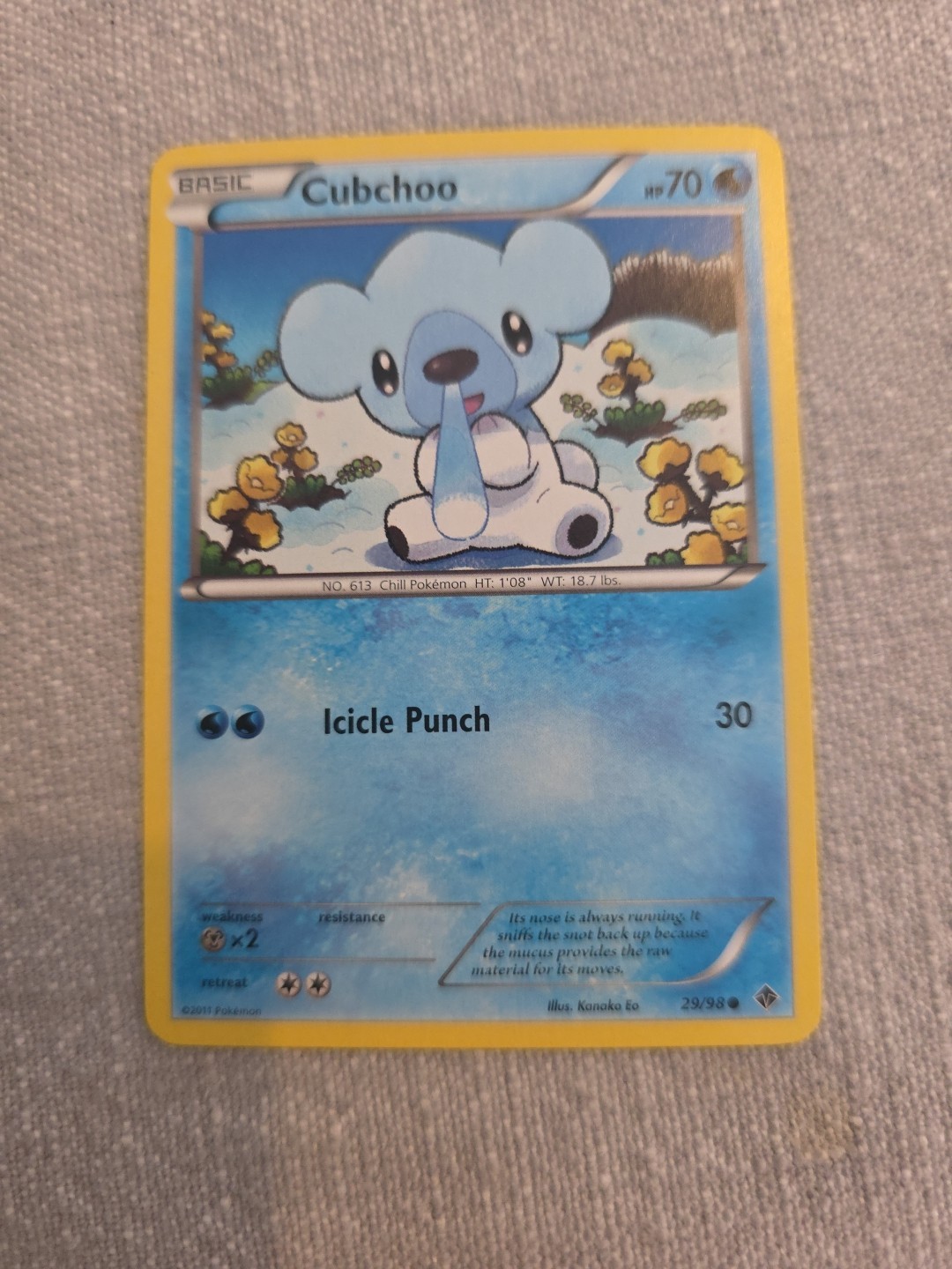 Pokemon Card 2011 Emerging Powers - Cubchoo 29/98