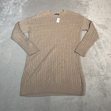 Gap Sweater Dress Womens Small Beige Long Sleeve Cable Knit Crew Neck NWT