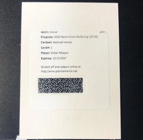 2026 Panini Prizm FIFA World Cup Kylian Mbappe National Heroes Auto