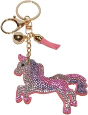 Bling Unicorn Keychain Backpack Charms Crystal Bag Charm Shiny Keyfob...
