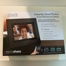 NEW Simply Smart Home 8" Black Digital PhotoShare Frame