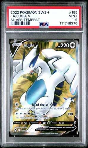 POKEMON LUGIA V 185/195 SILVER TEMPEST 2022 PSA 9