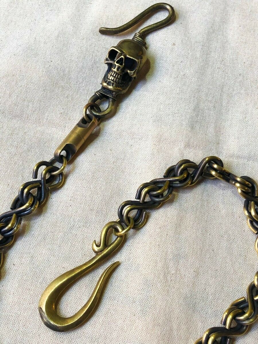 Solid Brass Wallet Chain Infinity Handmade With Hook Brass Solid Brass Wallet Chain Infinity Handmade With Hook Brass