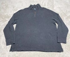 Polo Ralph Lauren Sweater Men's XL Gray Long Sleeve 1/4 Zip Pullover Vintage