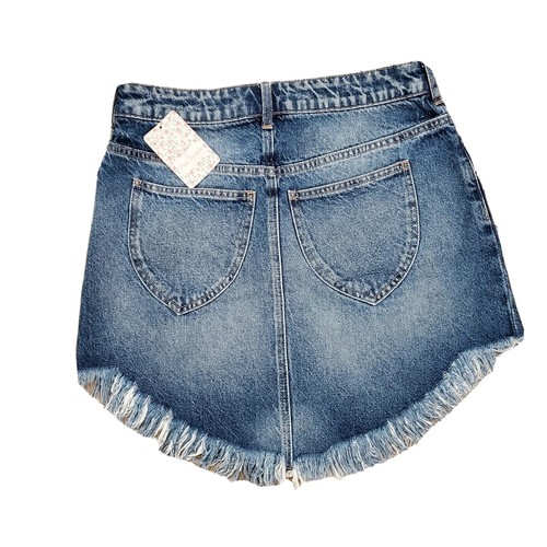 Minifalda vaquera Free People Bailey azul talla 27 - Imagen 2 de 4