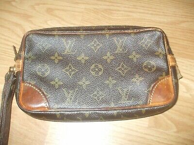 Auth. Louis Vuitton coated canvas leather wristlet clutch handag purse travel | eBay