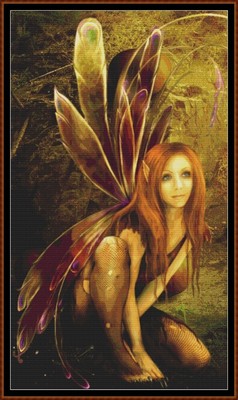 WINGED PIXIE ~ motif point de croix (punto cruz) (fée fantastique)