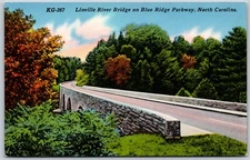 Linville River Bridge Blue Ridge Parkway North Carolina VINTAGE Postcard