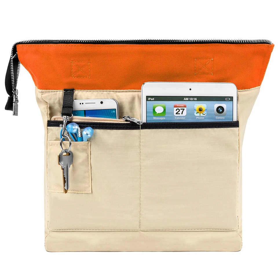 Lencca Canvas Tablet Backpack Messenger Bag Carry Case For 10.9" iPad 10th Gen - Image 3 of 4