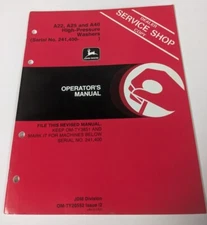 JOHN DEERE A22, A25 & A40 High Pressure Washer Operator's Manual OM-TY20552 I2