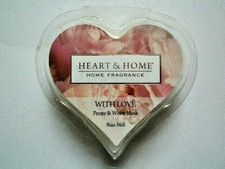 Heart and Home Soy Blend HEART Wax Tart Melt 1 x 26g WITH LOVE