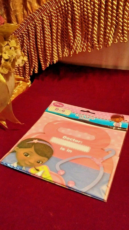 Doc McStuffins Plastic Loot Bags Favor Sacks Gift - Pink - Image 4 of 4