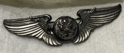WWII? Sterling Silver US Air Force Crew Wings Badge Pin 3" | eBay