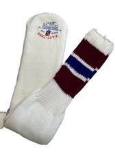  1 VTG 80's Tube Socks East Tenn Acrylic 9-15 USA Made Striped Multicolor 90's