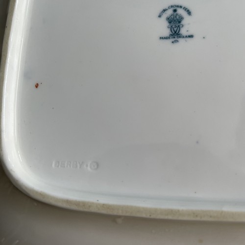 Royal Crown Derby Blue Mikado Square Handled Cake Plate, England 10.5” x 9” - Picture 7 of 8