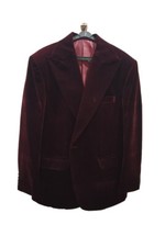 Mens Burgundy Designer Wedding Grooms Stylish Casual Velvet Coats Jacket Blazer