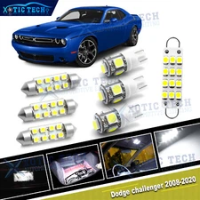 White LED Interior Map Trunk Tag Light Kit pkg For Dodge Challenger 2008-2020