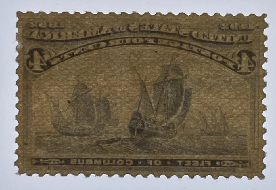 US #233 1893 4c ultramarine “Fleet Of Columbus” Mint/VF, disturbed gum spot - Image 3 of 4