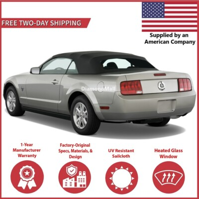 #ad Convertible Soft Top 2005 2014 Ford Mustang w DOT Heated Glass Window Sailcloth $269.99