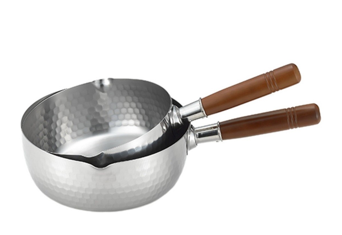 Yoshikawa, (Set of 2) Stainless Steel Saucepan Pot Set | Side