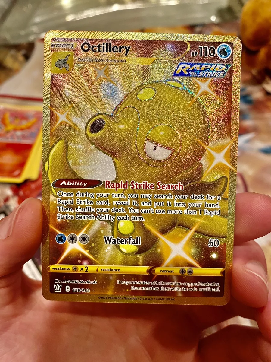 Mavin Pokemon Octillery Shiny Gold Secret Rare 178/163 Card Battle Styles PSA NM
