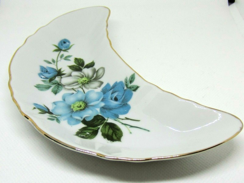 Blue Flowers Tray Chadwick (CM Inc..) Condiment Dish Made In Japan Trinket Tray 