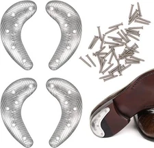 Heel Plates 4 PCS Metal Shoes Taps Tips Repair Pad Replacement Black 