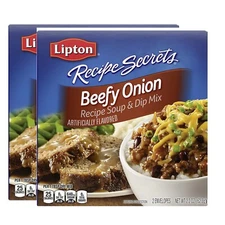 Lipton Soup Recipe Secrets Beefy Onion Mix 2.2 Ounce (Pack of 2)
