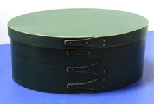 VTG 4 Finger Shaker Style Pantry GREEN Wood Box CANTERBURY? ~11"L x 7.75"W 4.5"H