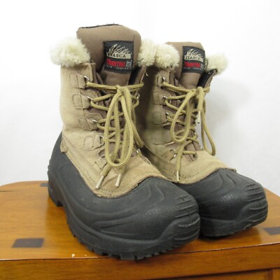 Itasca Cedar Snow Duck Boots Tan Size 8 Suede Faux Fur Trim  display picture 3