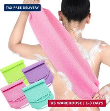 Exfoliating Back Scrubber with Handles 4 Pack Nylon Back Exfoliator Ext
