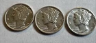 (3) AU + Mercury Dimes Almost FB 1940-S 1941-S 1945-D Great Dates brilliant
