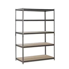 5-Tier Boltless Steel Garage Storage Shelving Unit in Silver Vein (48 In. W X 72