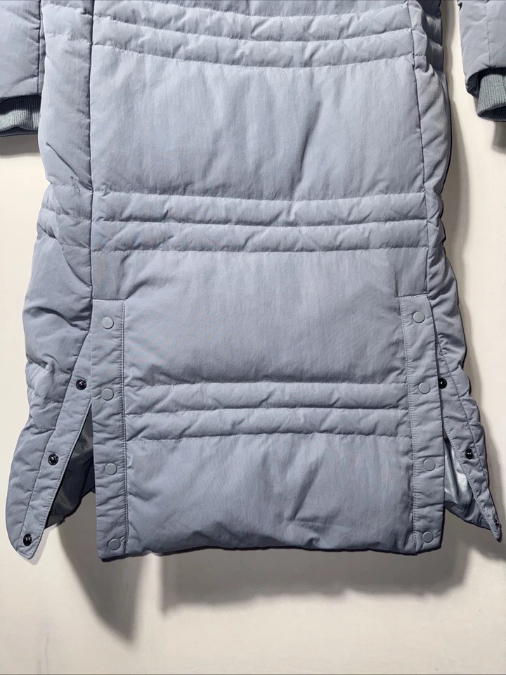 Columbia Womens Grey Blue Long Down Puffer Jacket Coat Insulated Hooded Sz Med. - Image 3 of 4