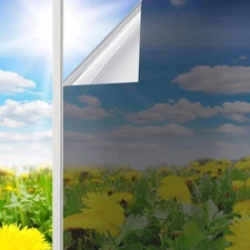 Niviy One Way Window Privacy Film Tint for Home 17.5"x 78.7", Silver 