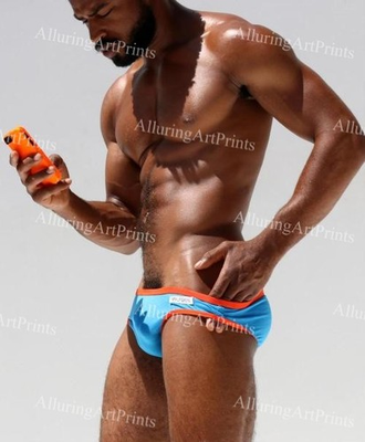 #ad #ad Black Male Model Photo Print Muscular Handsome Shirtless Hunk Abs Jock RR714 $5.60