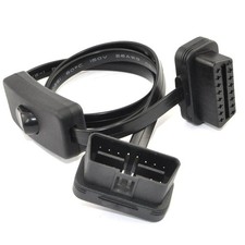 OBD 2 Cable Cord,Ultra Slim 16 pin M/F OBDII Extension Cable with Power Switc...