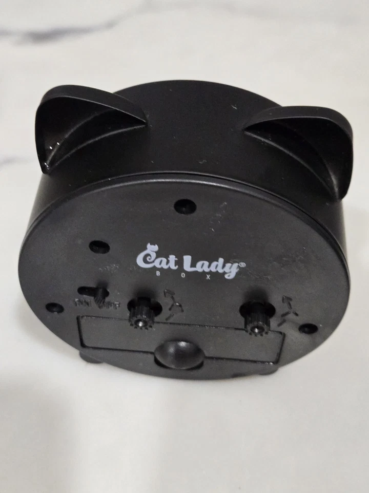 Cat Lady Black Face Alarm Clock with White Numbers and Hands Takes 1 AA Battery - Image 3 of 4