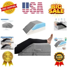 Adjustable Leg Elevation Pillows for Swelling, Cooling Gel Memory Foam Wedge ...