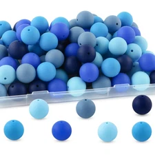 Lovyomi 60pcs 19mm Silicone Beads for Keychain Making Mix Color Round Beads ...