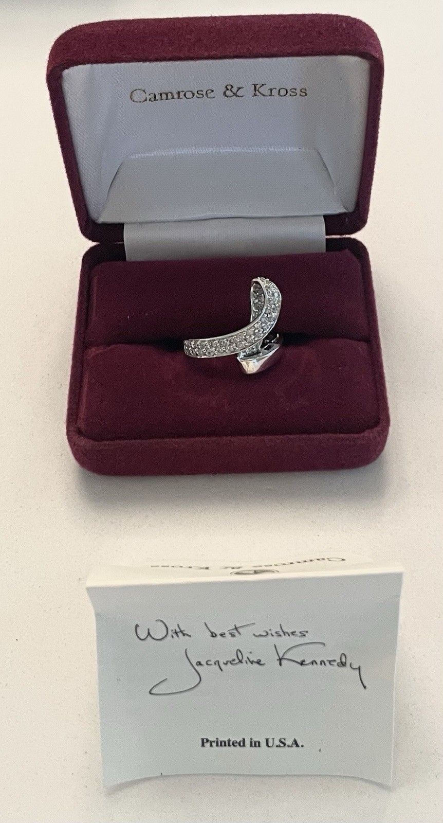 CAMROSE & KROSS JACQUELINE KENNEDY JBK SIMULATED DIAMOND RING SIZE 7.5 ~ NIB