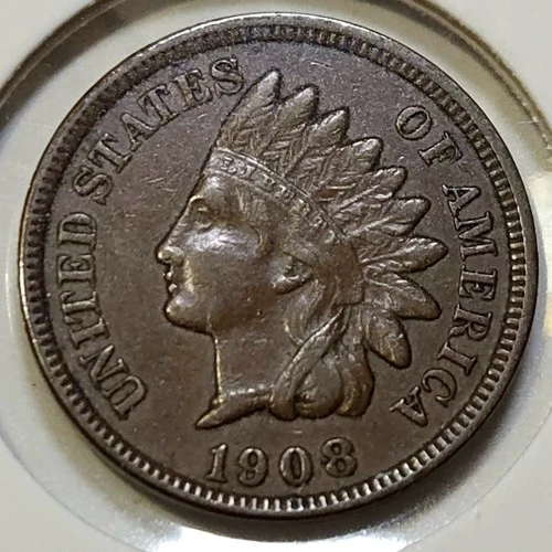 1908 Indian Head Cent - XF+ - 4 Diamonds **Low Mintage: 32,327,987**