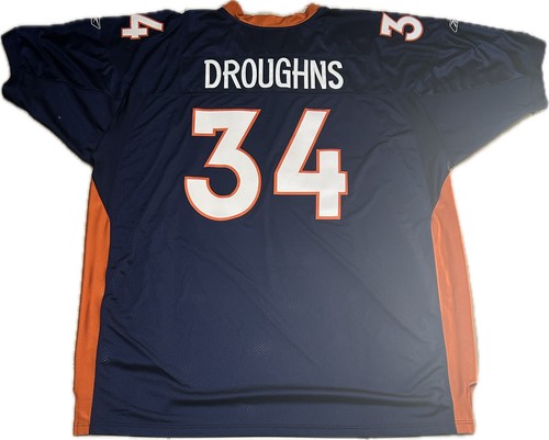 Maglia calcio vintage Denver Broncos Reebok #34 Reuben Droughns NFL taglia 56 - Foto 2 di 10