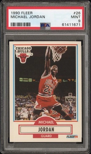 Michael Jordan 1990 Fleer Chicago Bulls #26 PSA 9 MINT