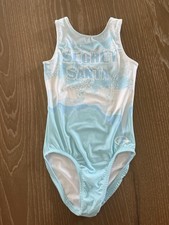 Ozone Secret Santa Invite Gymnastics Leotard Blue And White Size Child Medium