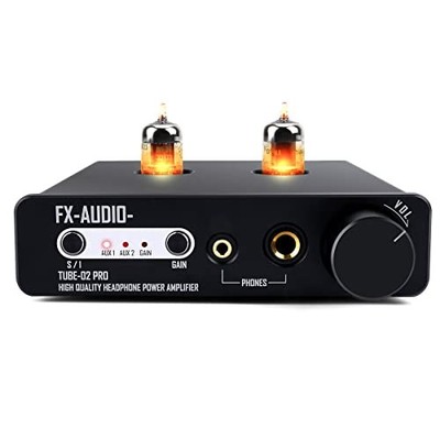 FX-Audio Tube-02 Pro Headphone Amplifier - Vacuum 5725 Tube Preamp - Black