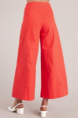 Jones New York Linen Blend Wide Leg Cropped Pants in Valencia Orange Size 16 $89