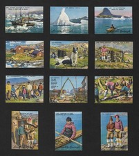 POSTER BRIEFMARKEN LINDT SPRUNGLI : GREENLAND ICEBERG KAJAK ESKIMO GRÖNLAND (1927)