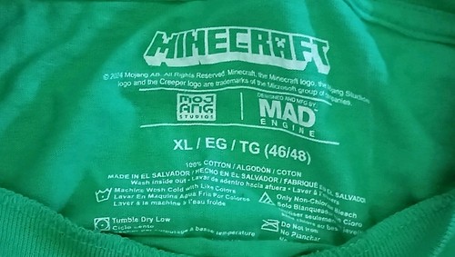 Mens XL Minecraft t-shirt green Creeper block Face 100% Cotton-New With Tags!!! - Picture 7 of 8