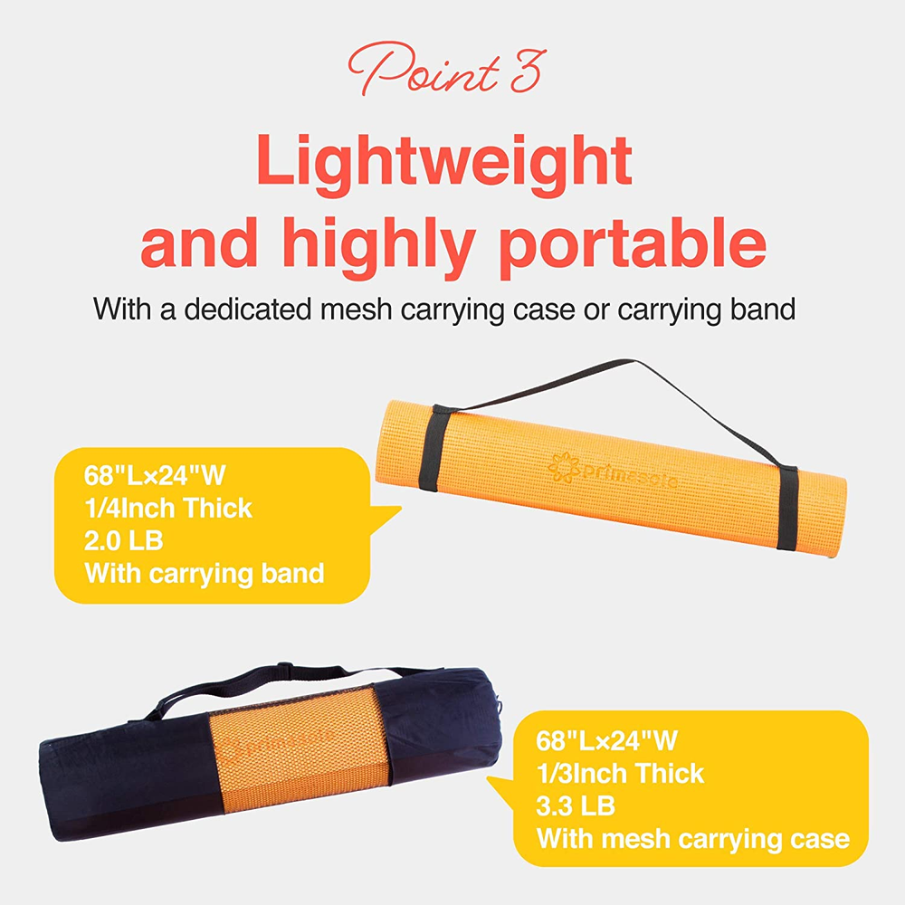 Non-Slip Yoga Mat with Carry Strap for Home Pilates & Fitness Workouts